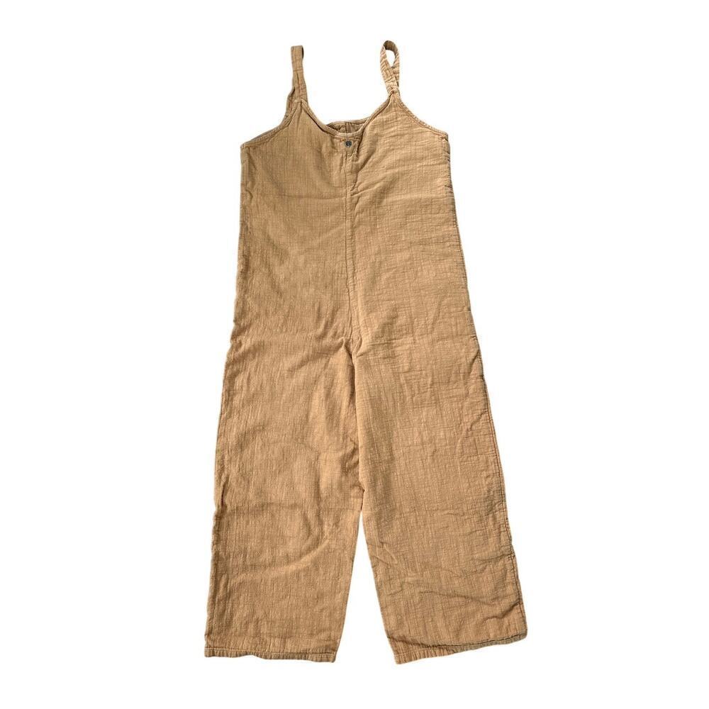 Women’s Billabong Stargazer Cotton Gauze Jumpsuit Romper Camel Size Medium - Picture 2 of 5